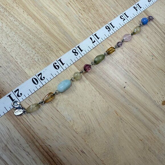 Lia Sophia Multicolor Glass Beaded Bracelet With Silver-Tone Chain & Lobster Cla - Picture 5 of 5